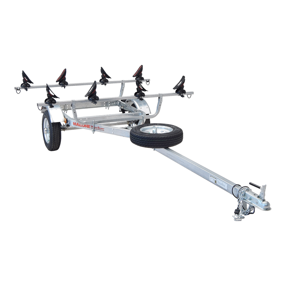Malone MicroSport 2 Kayak Trailer Package (2 Sets Saddle Up Pro, Spare Tire)